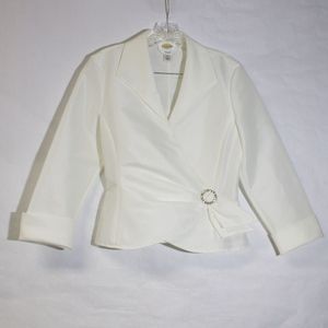 CLASSY & CLASSIC White Talbots Blazer w/ embellish
